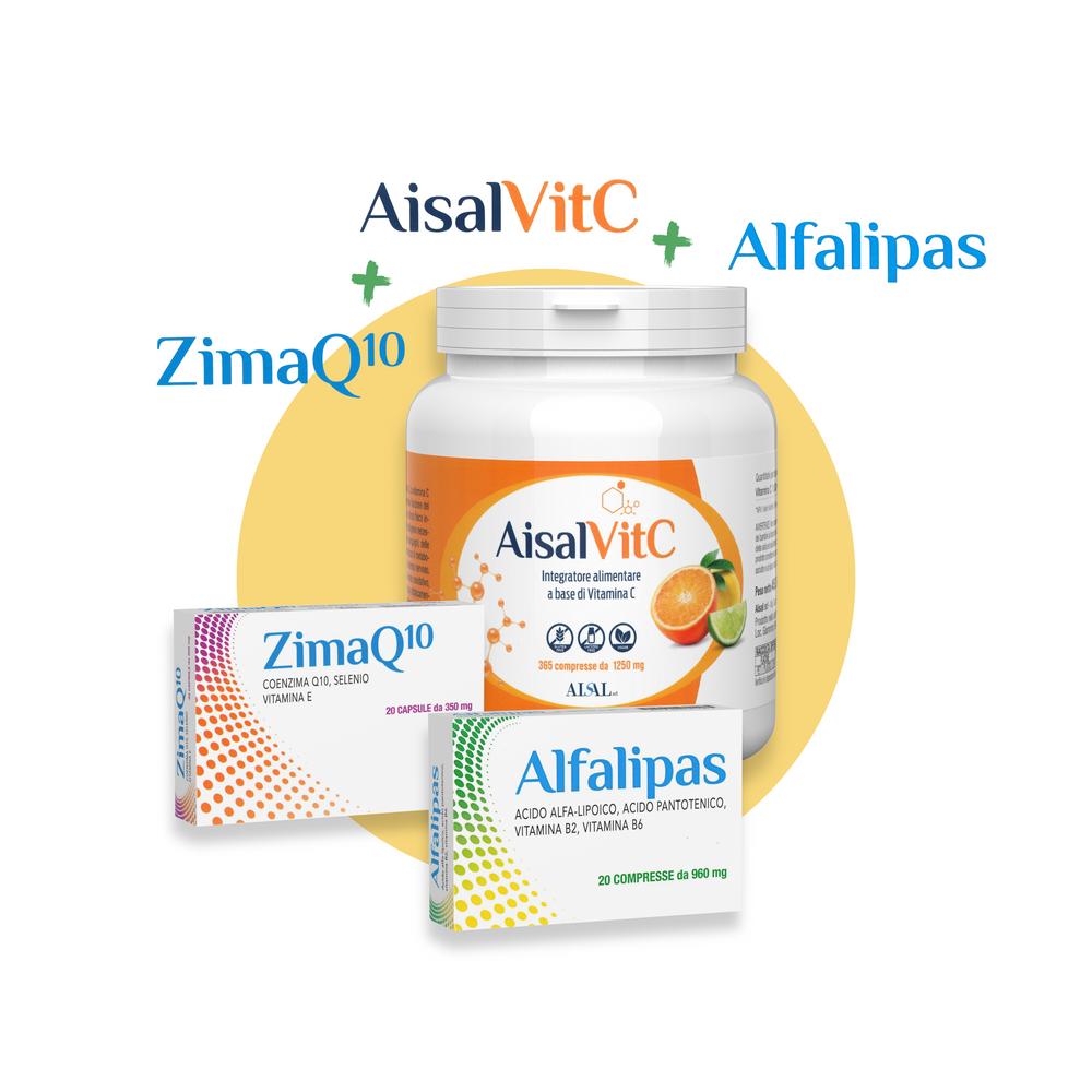 AisalVitC + ZimaQ10 + Alfalipas - Pacchetto Vitalità e Protezione Cellulare